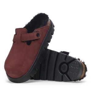 Birkenstock Boston Chunky Shearling In Berry Crush